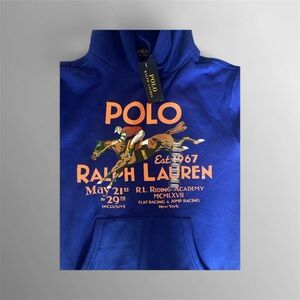Ralph Lauren Men Blue Graphic Hoodie